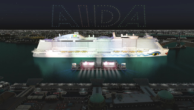 Aida insziniert den 835. Hafengeburtstag mit einer atemberaubenden Lichtershow