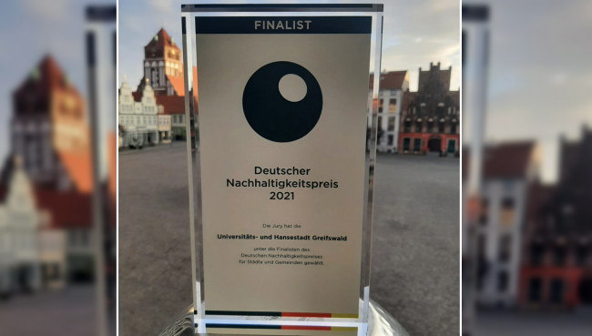 Greifswald als Finalist für den Deutschen Nachhaltigkeitspreis 2021 geehrt