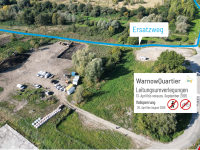 Einseitige Vollsperrung für Fußgänger am Dierkower Damm ab 20. April