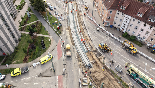 Bauarbeiten am Werftdreieck kommen voran